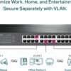 TP-Link - Switch gigabit de 24 puertos, gestión Easy Smart, plug and play, metal con puertos blindados, compatible con QoS, Vlan, IGMP y agregación de enlaces, TL-SG1024DE, negro